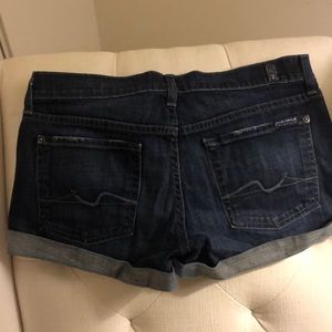 7 for all mankind shorts, size 27 dark wash